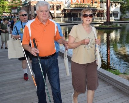 2018 walk - Walking in the back ground is Alan Peterson and Zelda Gebhardt.  In the forefront is Dan Dillon with a volunteer.